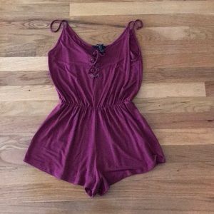 Maroon romper - forever 21